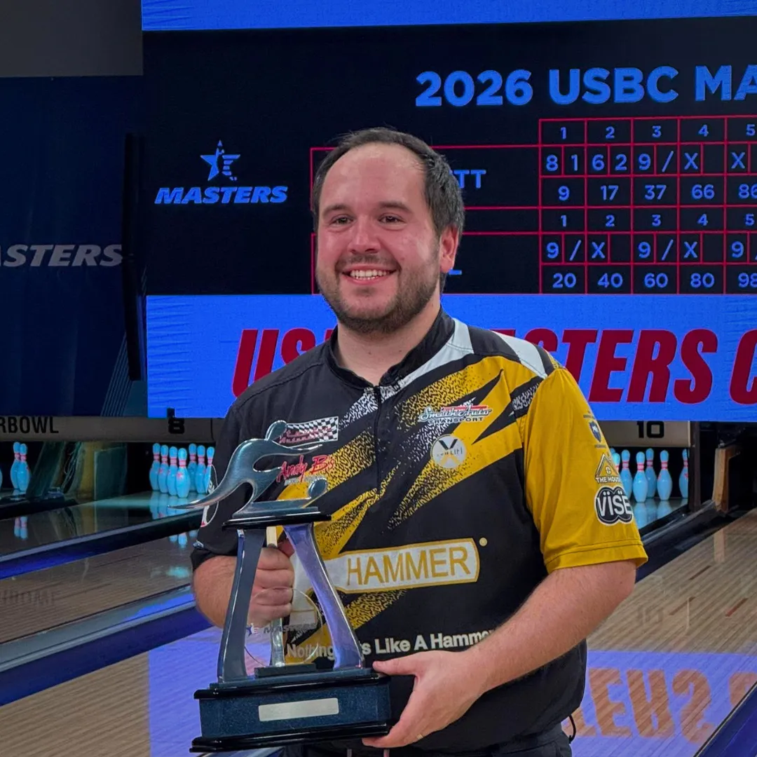 Boog Krol holding the USBC Masters trophy after winning the 2026 title