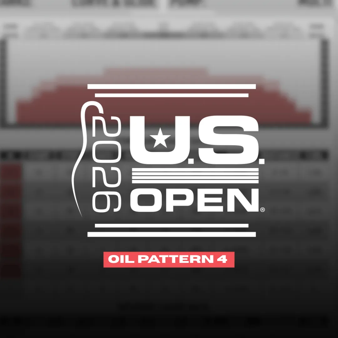 Official 43-foot oil pattern graph used after the first cut at the 2026 U.S. Open
