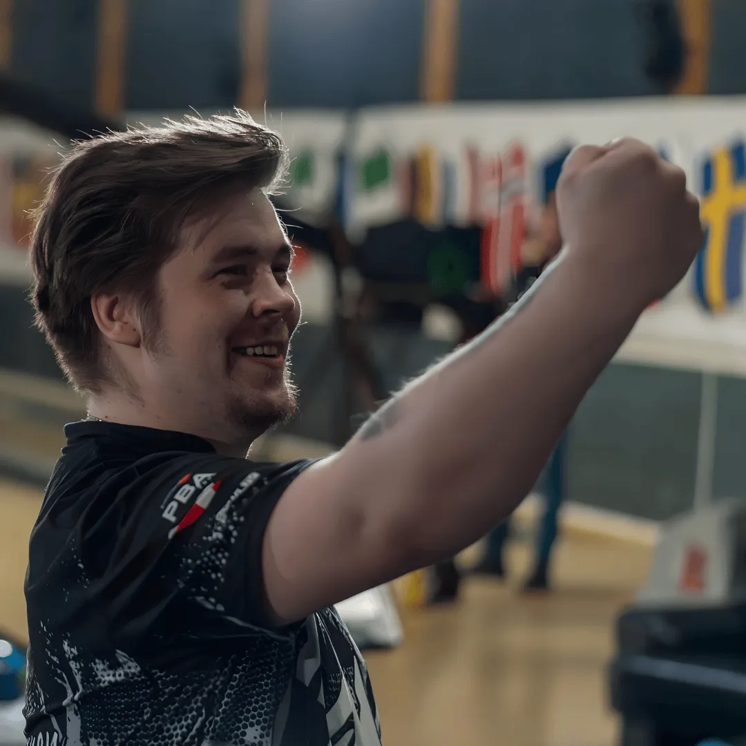 Santtu Tahvanainen photographed after winning the 56th Brunswick Ballmaster Open at Tali Bowling Hall in Helsinki.