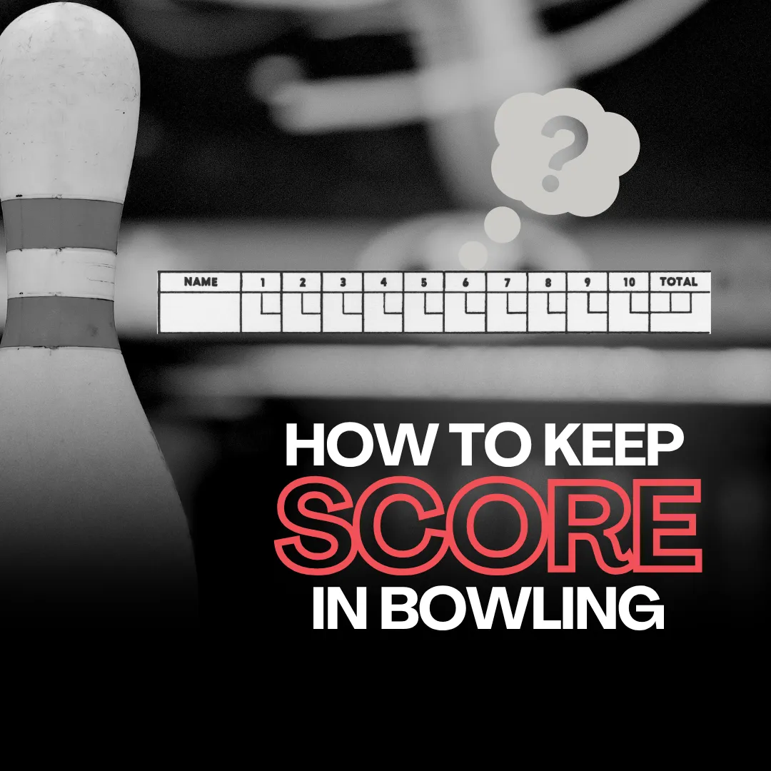 How to keep score in bowling? bowling pin and bowling score record table sheet on a bowling lane.