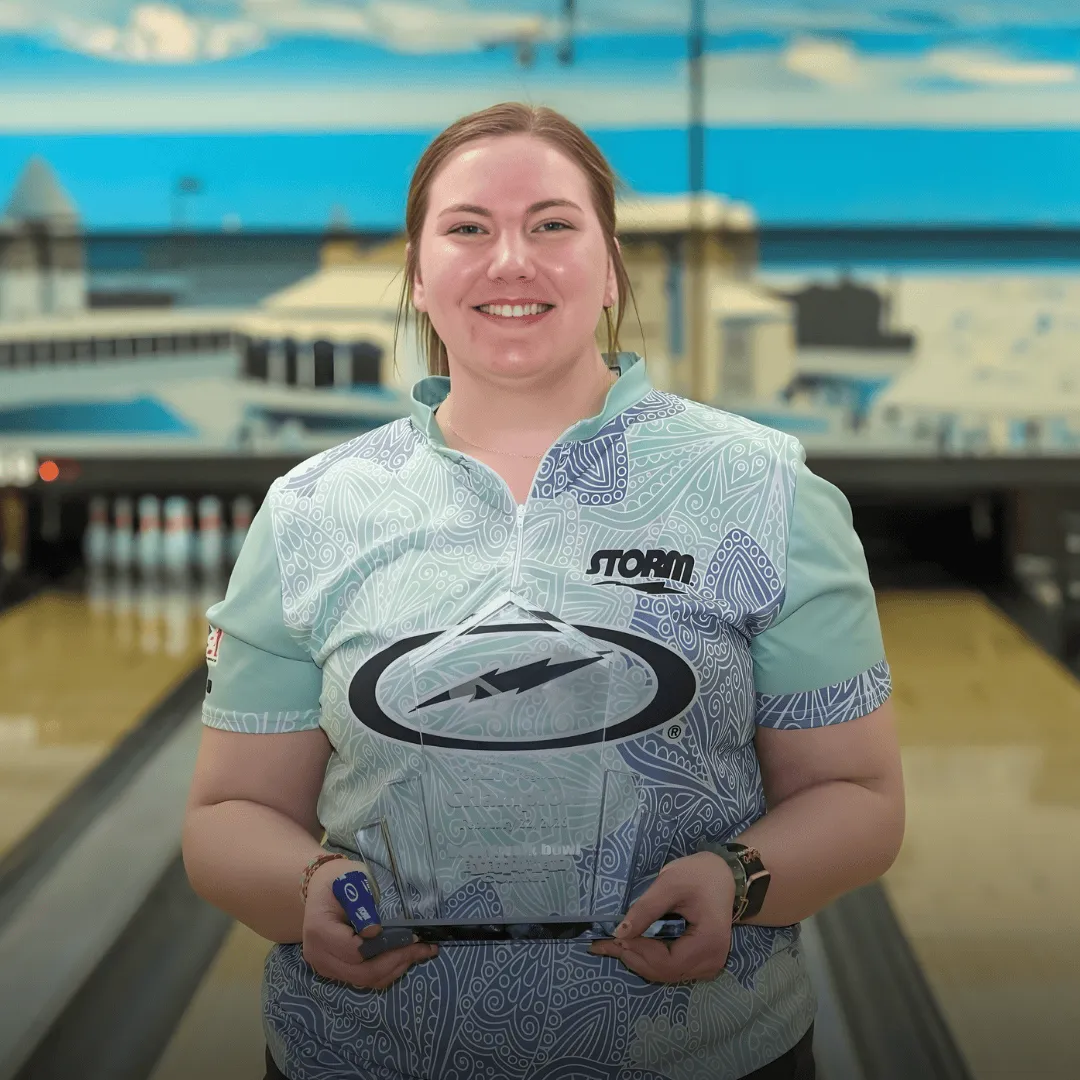 Brooke Roberts after winning the PWBA Orlando Regional at Boardwalk Bowl in Florida.