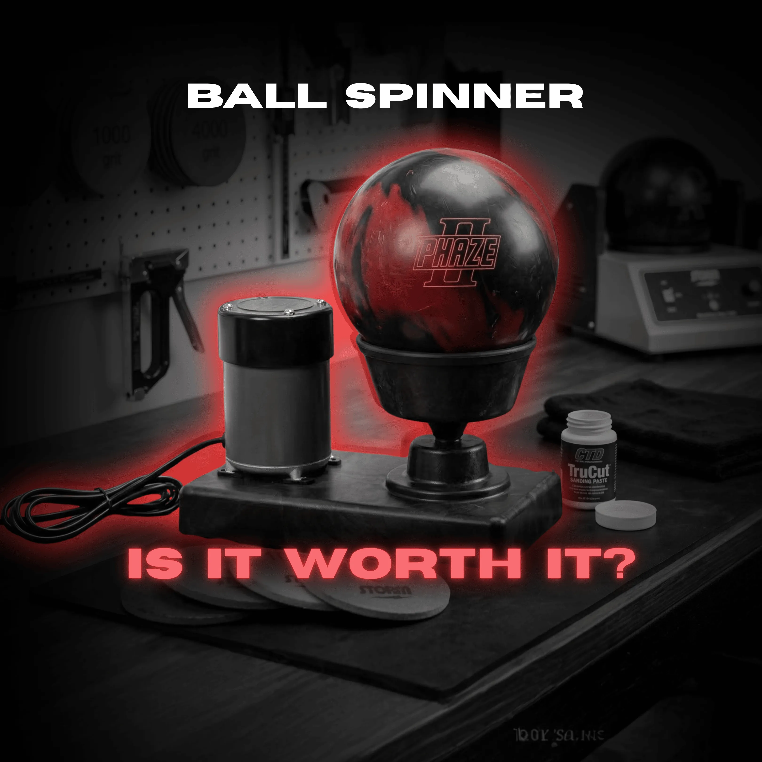 Featured image showing a high-end bowling ball spinner in dark background
