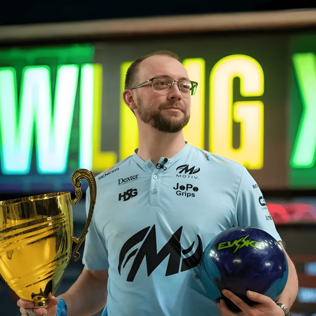 EJ Tackett pictured after winning the PBA Tour Player of the Year award, continuing a long history of PBA greats.