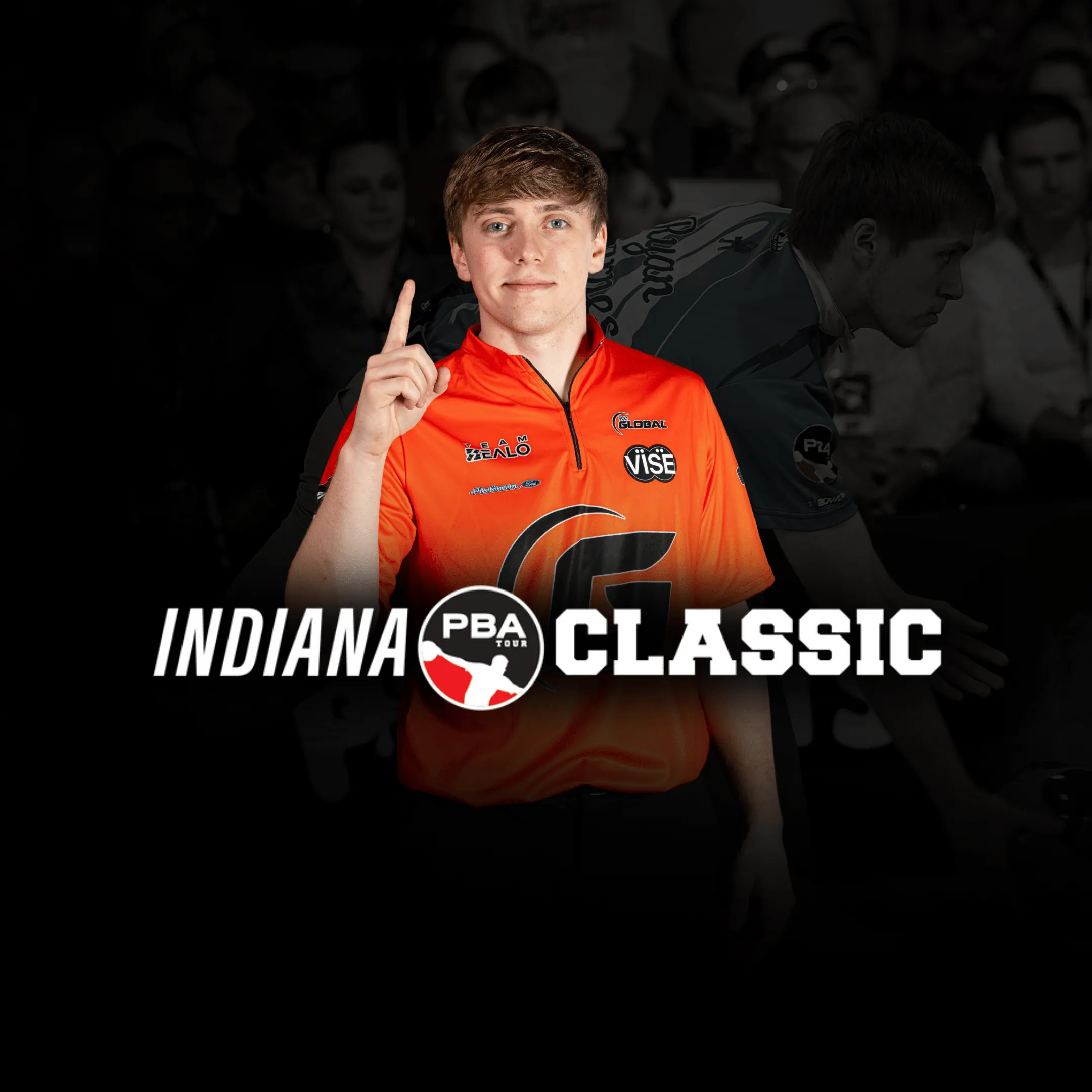Ryan Barnes with PBA Indiana Classic logo
