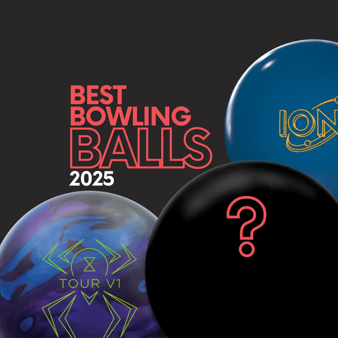 Best Bowling Balls 2025 thumbnail featuring Storm Ion, Hammer Black Widow Tour V1, and a hidden mystery ball with a red question mark