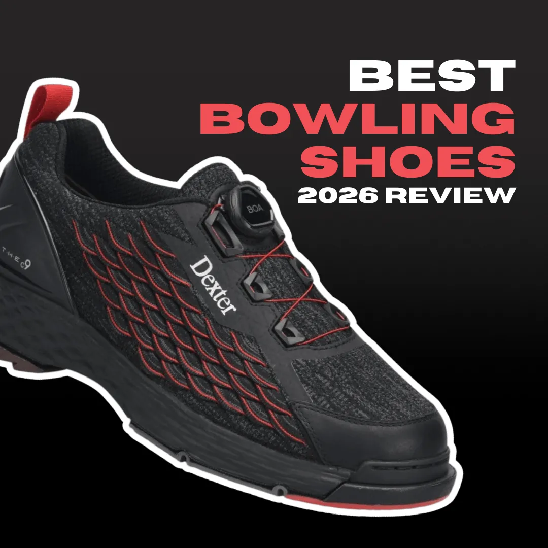 Black and red Dexter C9 Knit bowling shoes featured in Best Bowling Shoes 2026 guide