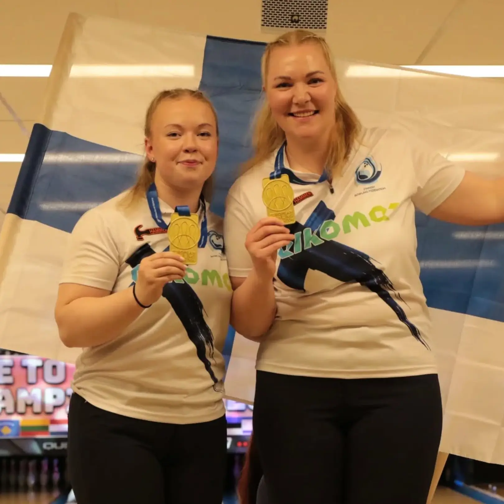 Palermaa and Oksanen competing during their European Women’s Championship doubles gold medal run in Denmark