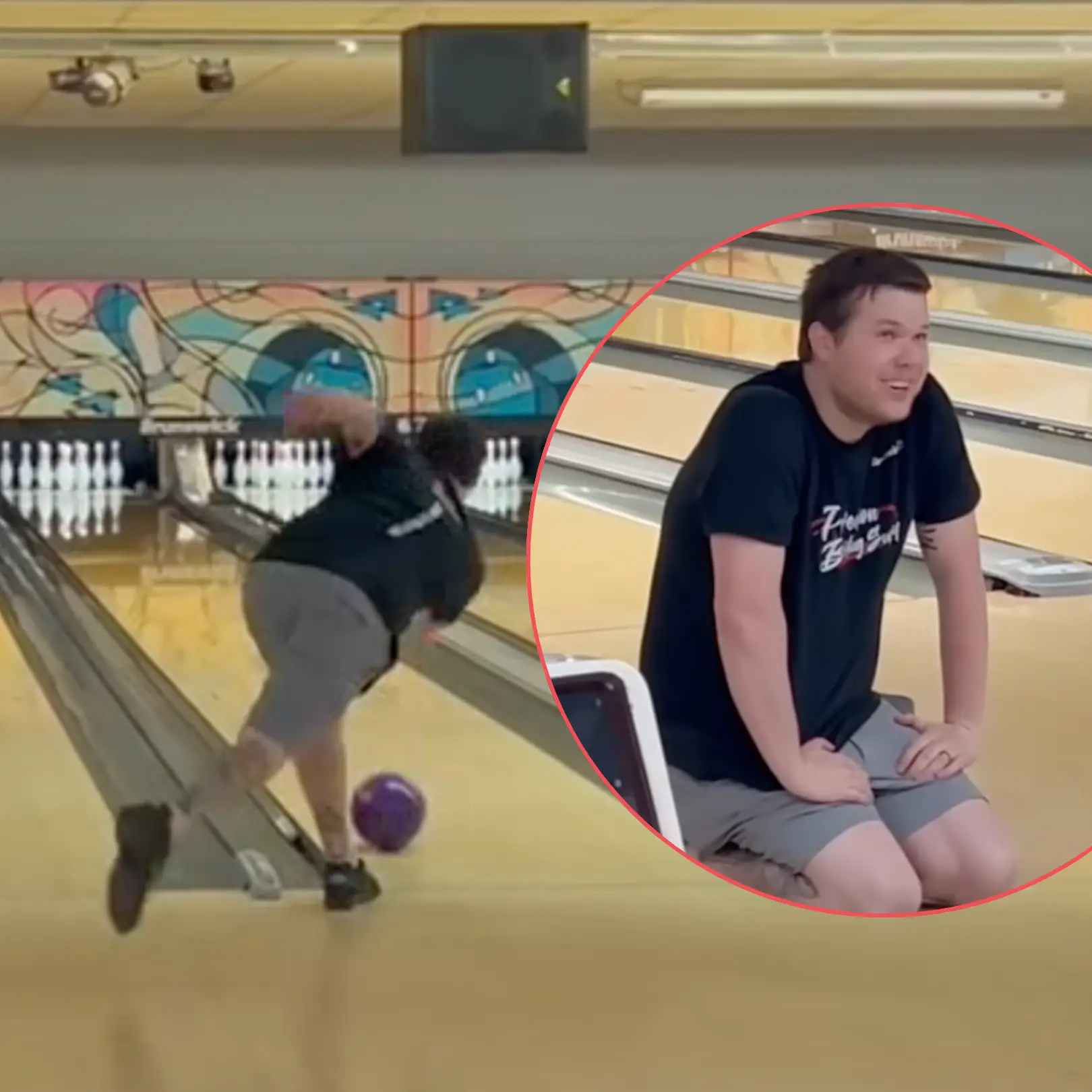 Dylan Macon after rolling a 900 series at South Plains Lanes in Texas