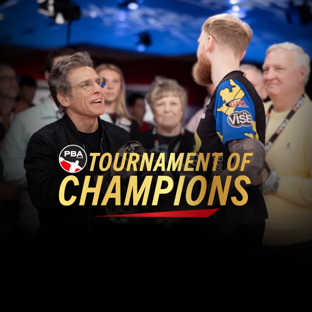 Jesper Svensson and Ben Stiller at PBA Tournament of Champions at AMF Riviera Lanes in Fairlawn Ohio