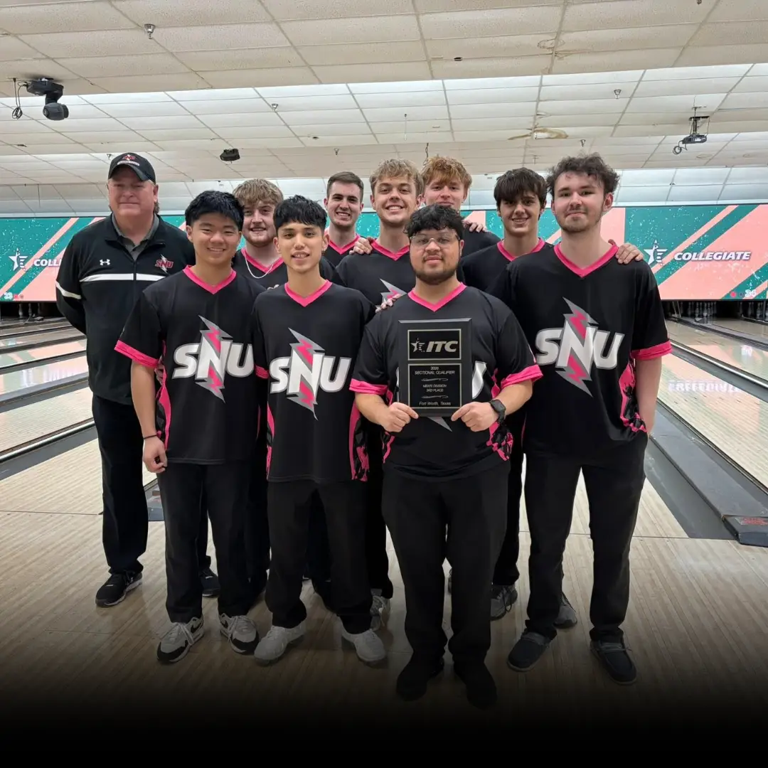 Southern Nazarene men’s team competing at the Intercollegiate Team Championships in Green Bay
