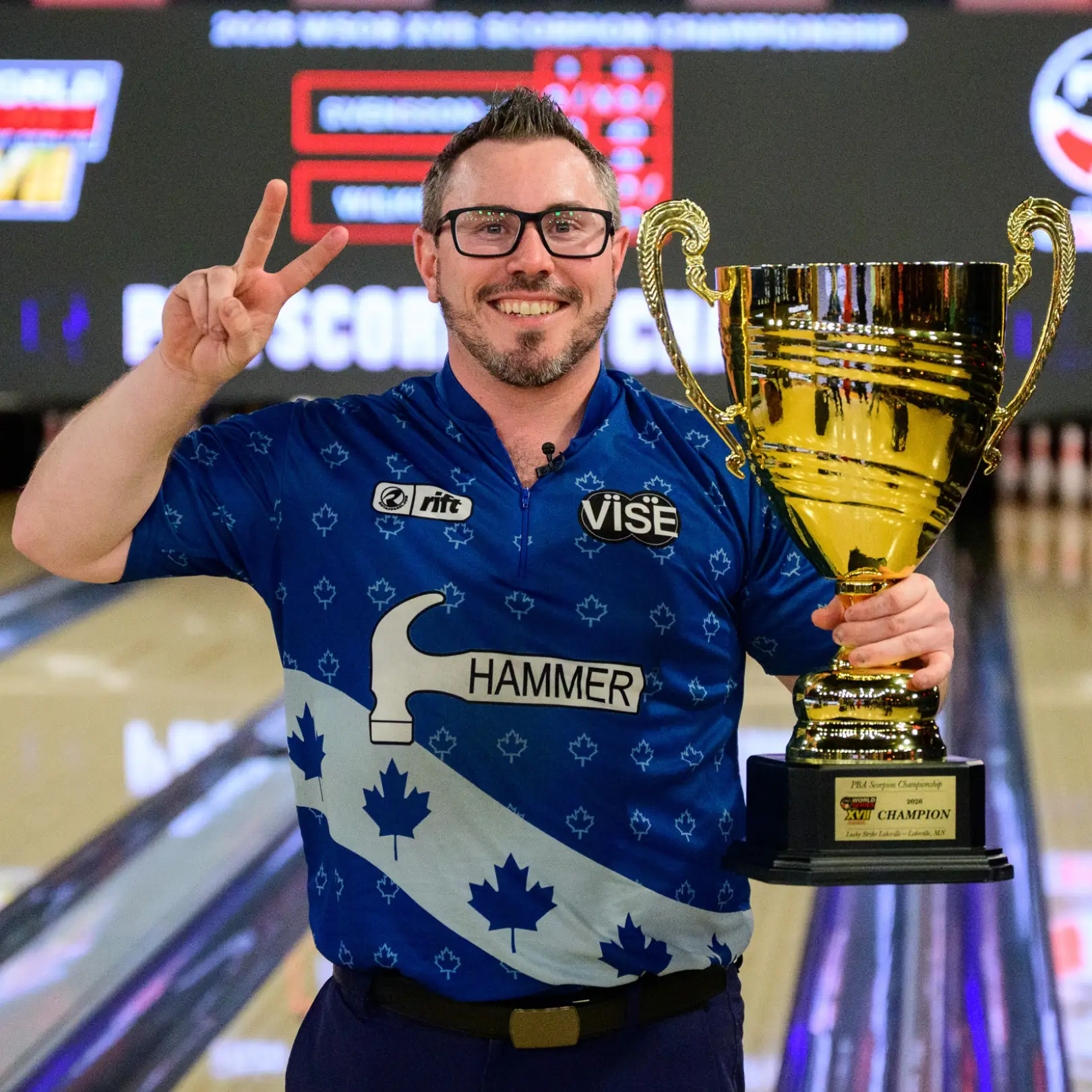 Zach Wilkins bowling during PBA Scorpion Championship finals at WSOB XVII