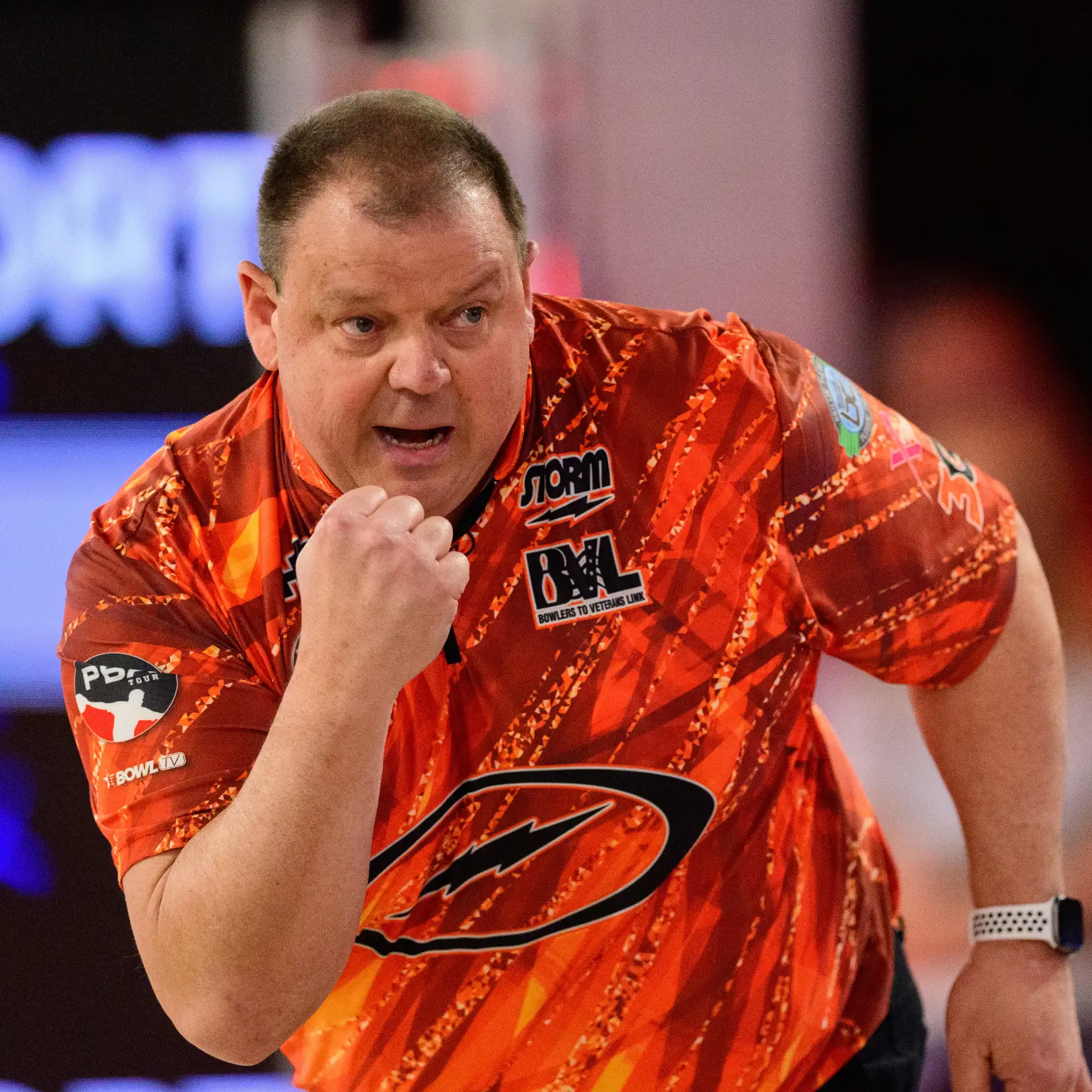 Tom Hess competing during the 2026 PBA Senior U.S. Open stepladder finals