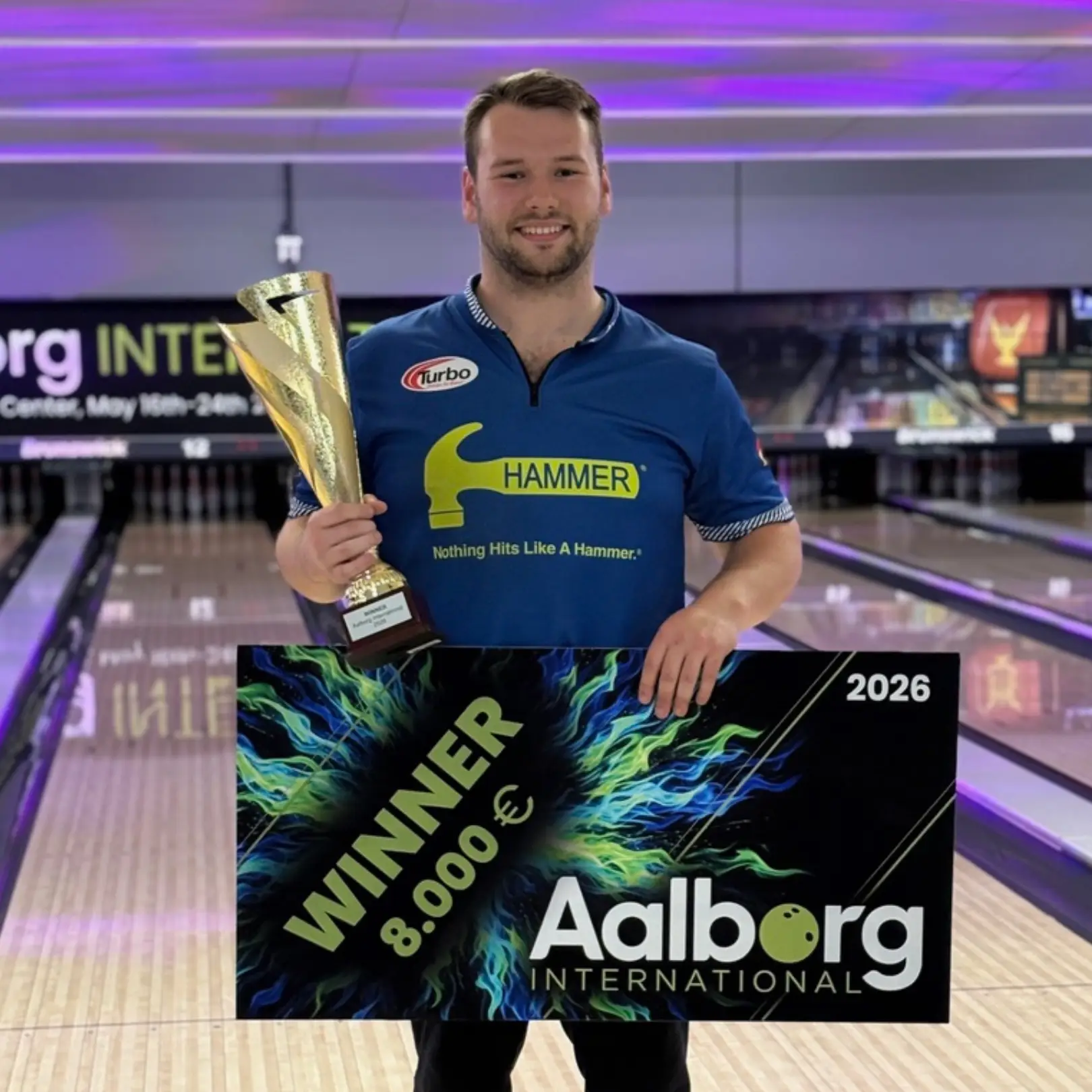 Paul Purps bowling during the Aalborg International tournament in Denmark