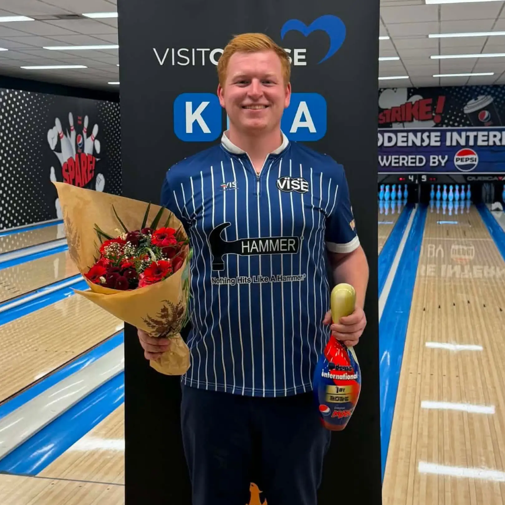 Mathias Ankerdal after defending his Odense International title in Denmark